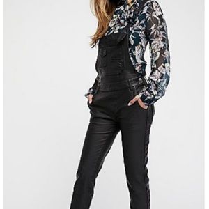 FREE PEOPLE Leather Overalls - XS